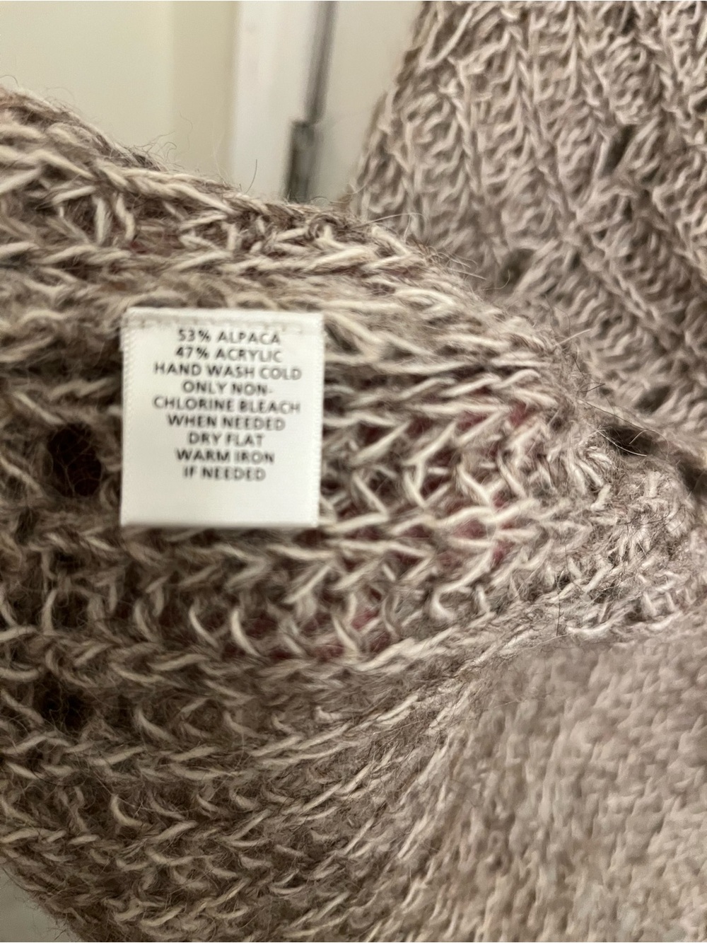 LOFT Taupe Open-Front Knit Sweater Vest with Draped Collar - Picture 4 of 4